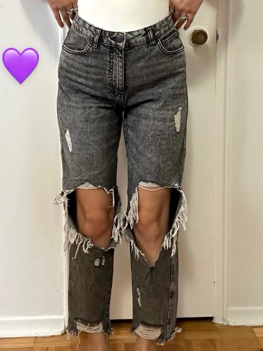 💜 Terranova Denim Jeans Distressed Grey